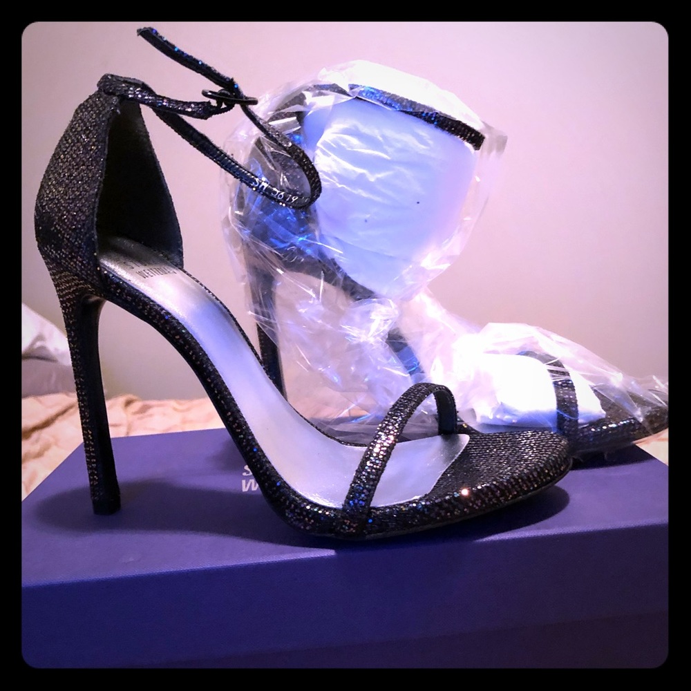 BRAND NEW STUART WEITZMAN NUDIST HEEL GLITTER 8.5